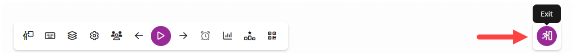 The EchoPoll session toolbar with the Exit button highlighted