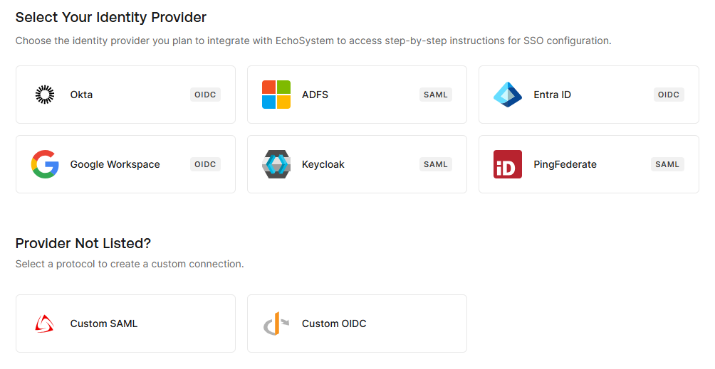 Supported Identity Providers for EchoVideo