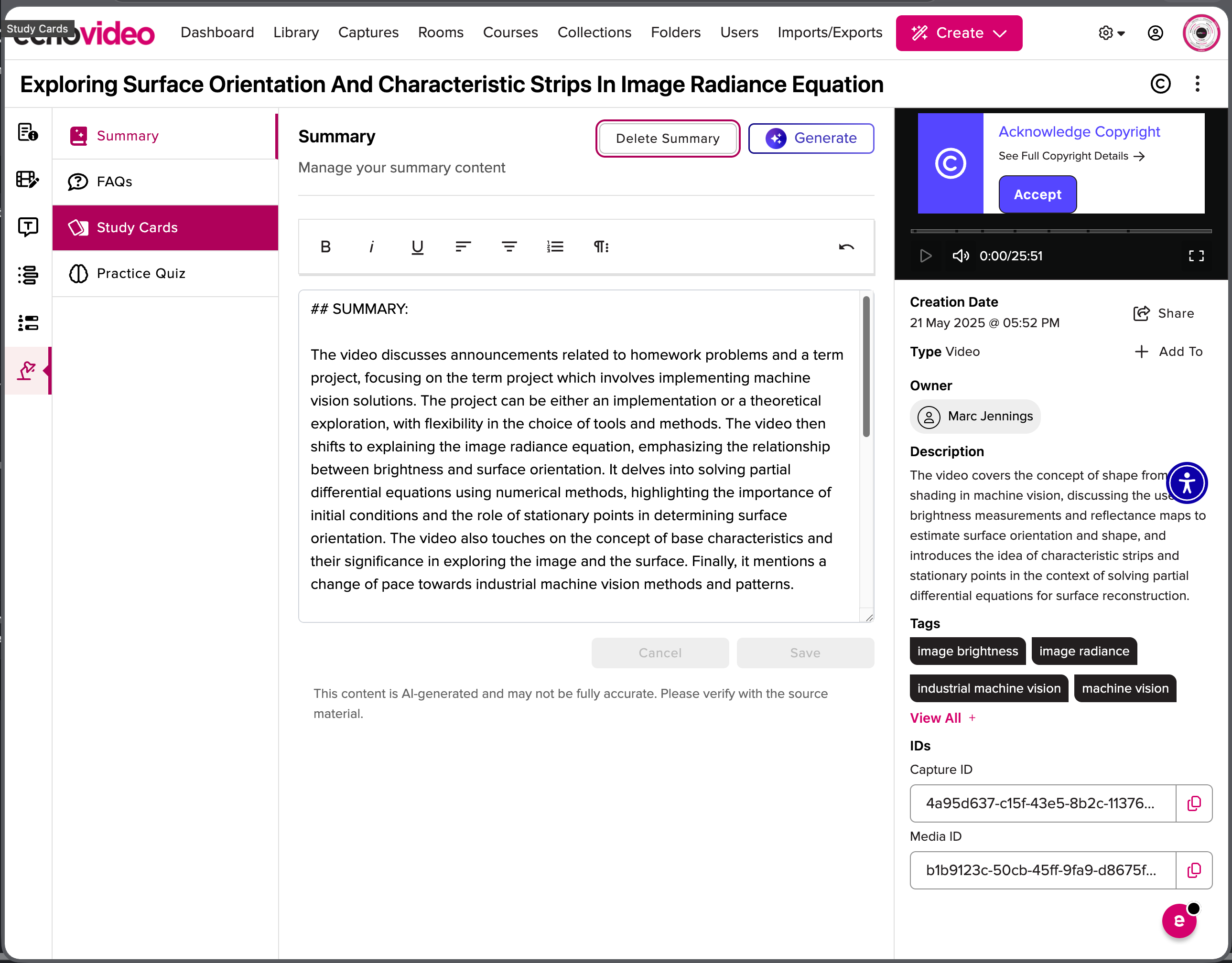 Study Aids in the Media Details Page