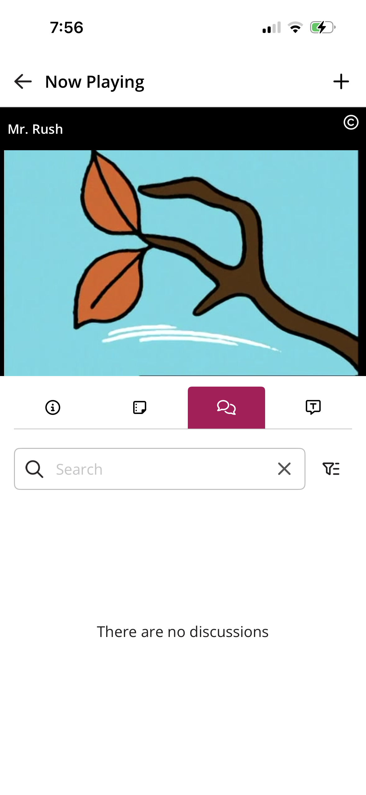 The Discussion tab in a class as described