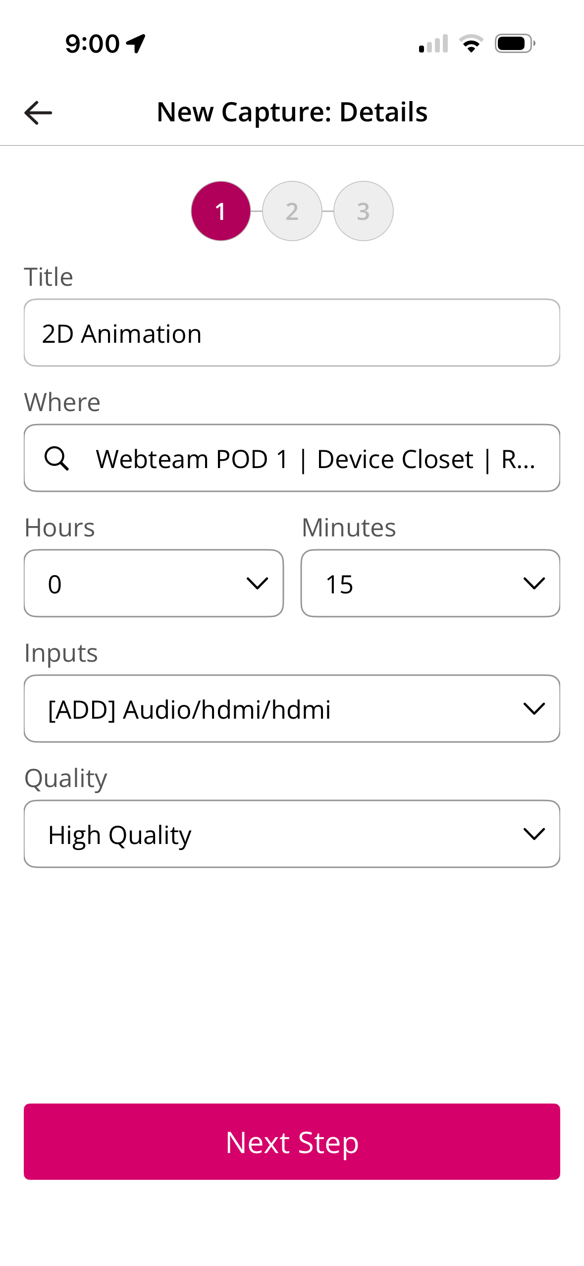 New Capture Details modal showing available options populated as described